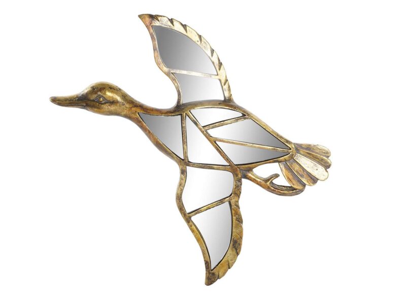 DÉCORATION MURALE MIROIR CANARD DORÉ