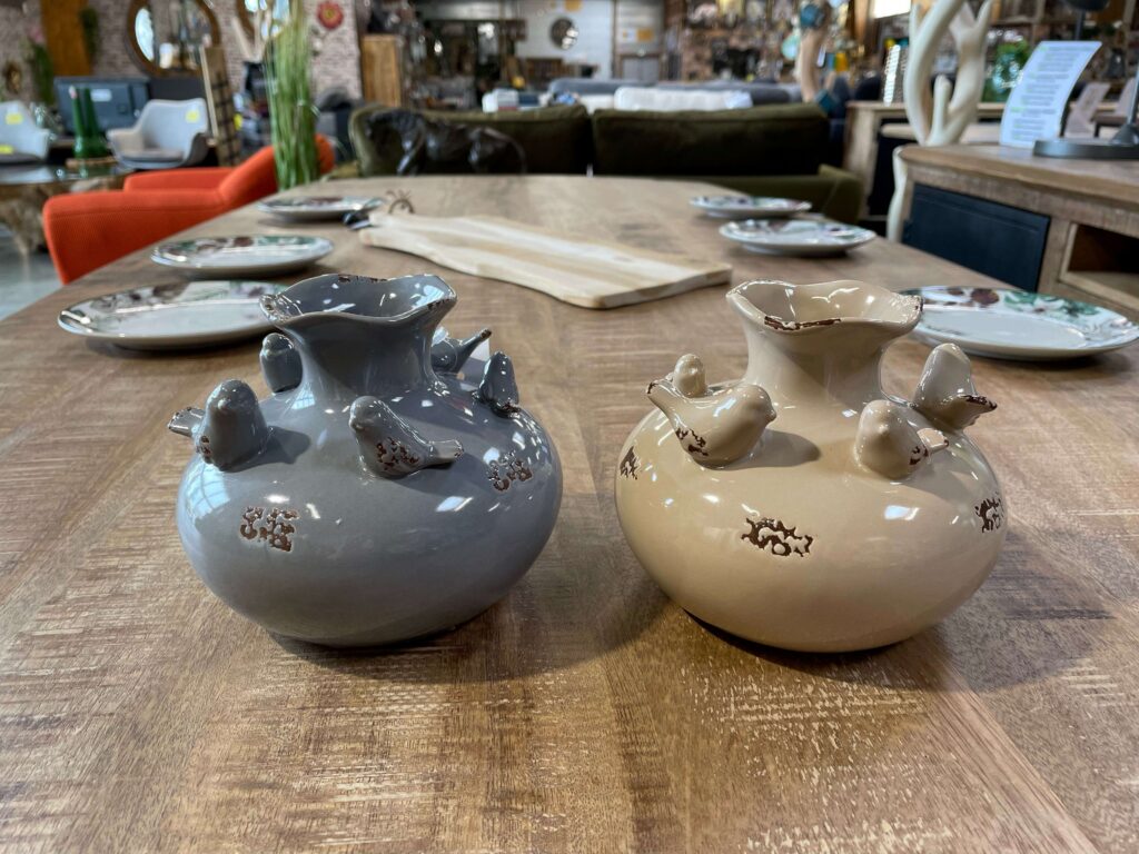 VASE PORCELAINE OISEAUX - DIFF. COLORIS