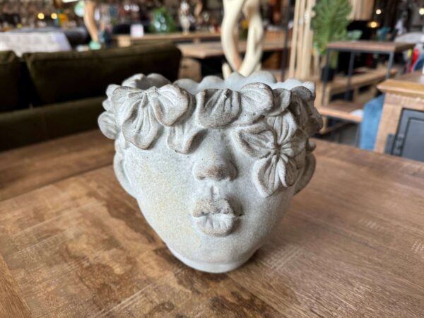SUPPORT POT DE FLEURS CIMENT H.17CM