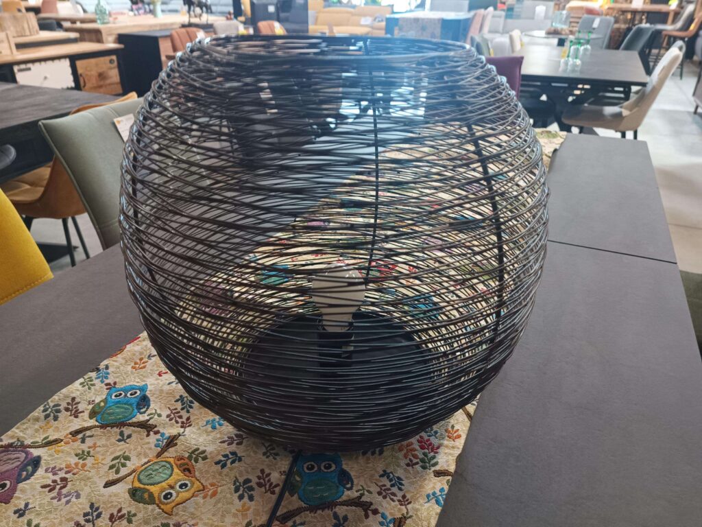 LAMPE À POSER XL BOULE METAL NOIR DIAM.40CM - DESTOCKAGE