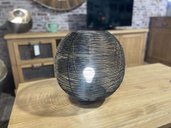 LAMPE À POSER L BOULE METAL NOIR DIAM.35CM – DESTOCKAGE ANNEXE MEUBLE & DECO