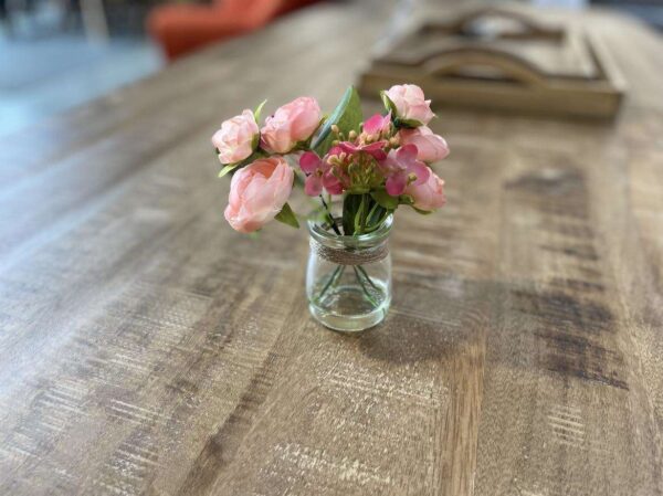 POT EN VERRE AVEC BOUQUET EN TISSU DIFFÉRENTS MODÈLES – DESTOCK ANNEXE MEUBLE & DECO