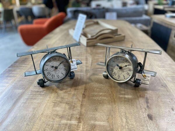 HORLOGE À POSER AVION MÉTAL - DIFFÉRENTS MODÈLES - DESTOCKAGE