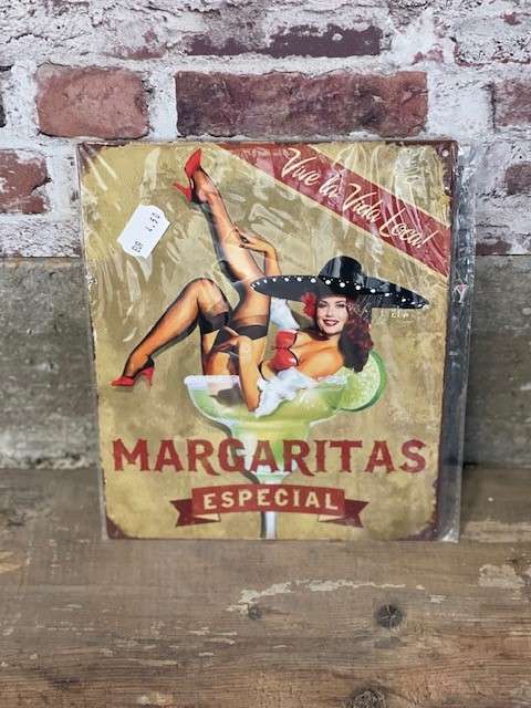 PLAQUE METAL 20X25CM MARGARITAS ESPECIAL