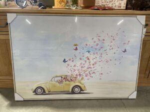 TABLEAU VOITURE JAUNE 80X120CM ANNEXE MEUBLE & DECO