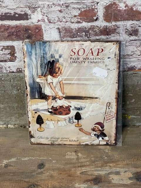 PLAQUE METAL 25X20CM SOAP