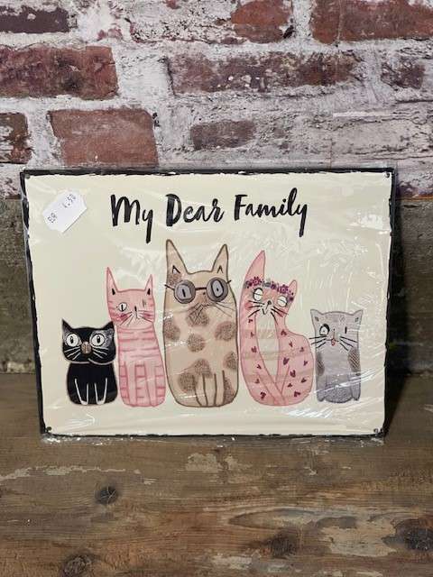 PLAQUE METAL PM FAMILLE CHATS