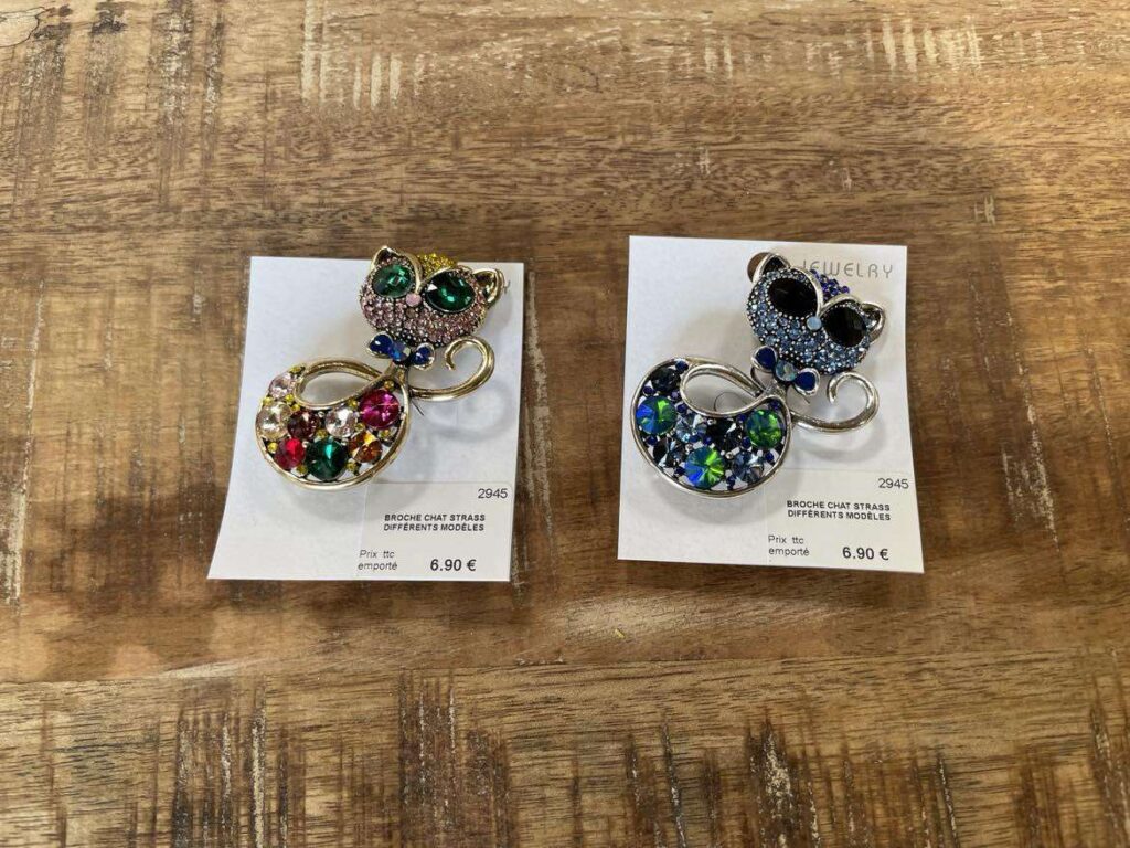 BROCHE CHAT STRASS DIFFÉRENTS MODÈLES