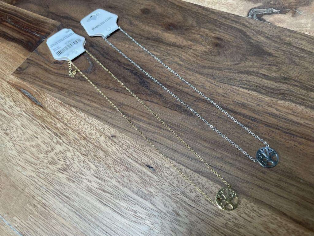 COLLIER ARBRE DE VIE ACIER INOXYDABLE DORÉ OU ARGENTÉ