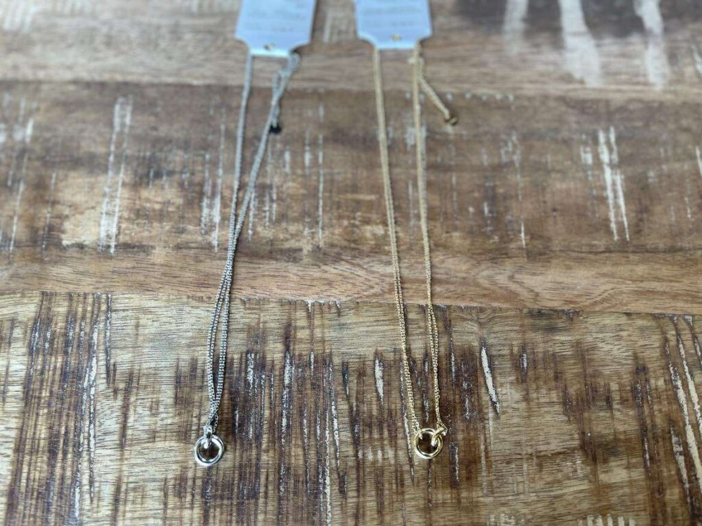 COLLIER 2 CERCLES ACIER INOXYDABLE DORÉ OU ARGENTÉ