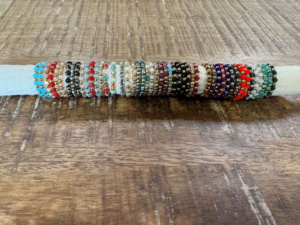 BAGUE PERLES ACIER INOXYDABLE - DIFFÉRENTS COLORIS