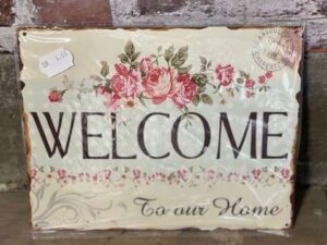 PLAQUE METAL PM WELCOME TO OUR HOME ANNEXE MEUBLE & DECO