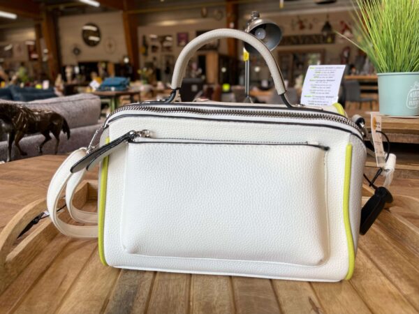 SAC A MAIN BLANC DETAILS VERT ET GRIS