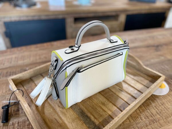 SAC A MAIN BLANC DETAILS VERT ET GRIS – Image 3