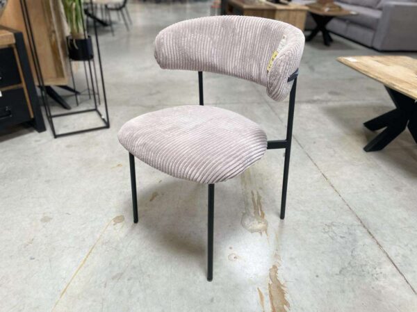 CHAISE OPÉRA VELOURS CÔTELÉ COLORIS GRIS ANNEXE MEUBLE & DECO