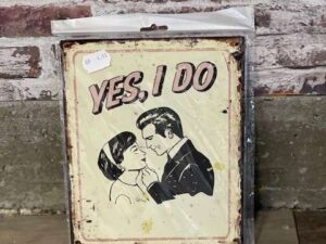 PLAQUE METAL PM YES I DO ANNEXE MEUBLE & DECO