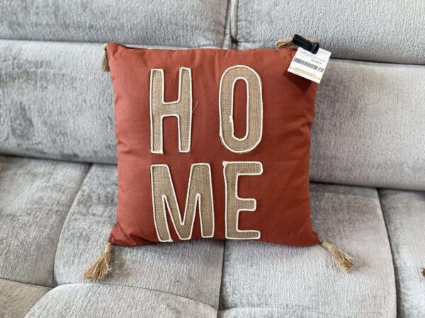 COUSSIN COTON 45X45CM COLORIS TERRACOTTA – INSCRIPTION HOME ANNEXE MEUBLE & DECO