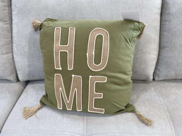 COUSSIN COTON 45X45CM COLORIS VERT KAKI – INSCRIPTION HOME ANNEXE MEUBLE & DECO