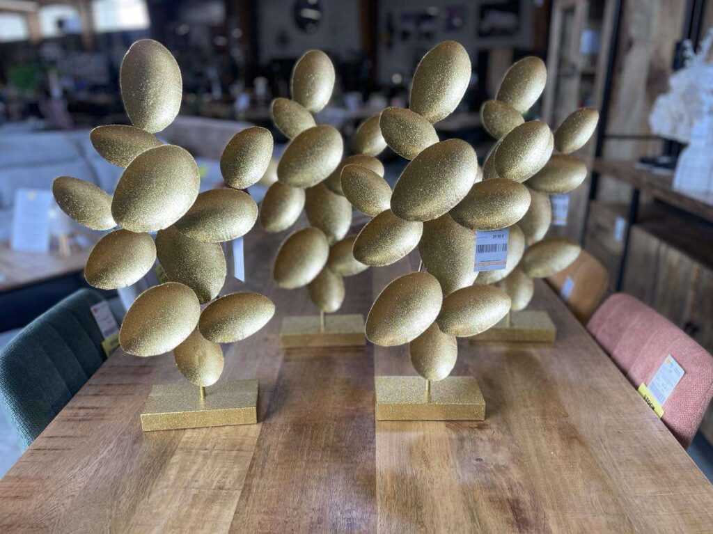 DÉCORATION MÉTAL DORÉ ABSTRAIT H.60CM - DESTOCKAGE