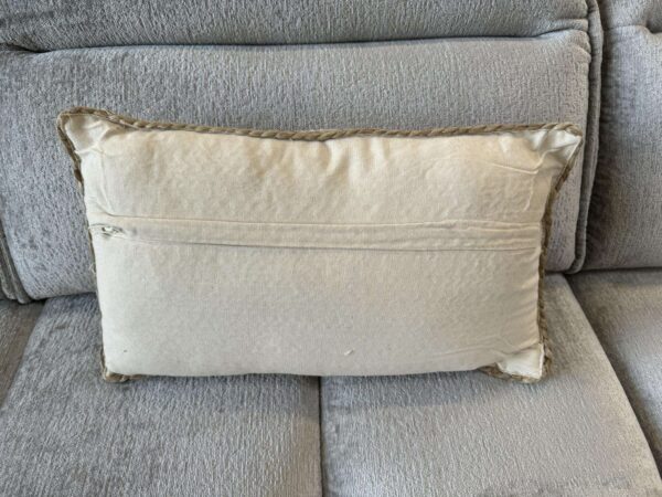 COUSSIN JUTE COTON MARINIÈRE BLANC/BEIGE 50X30CM ANNEXE MEUBLE & DECO