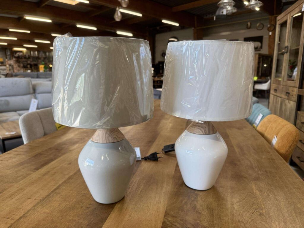 LAMPE À POSER GRÈS H.37CM - DIFFÉRENTS COLORIS - DESTOCKAGE