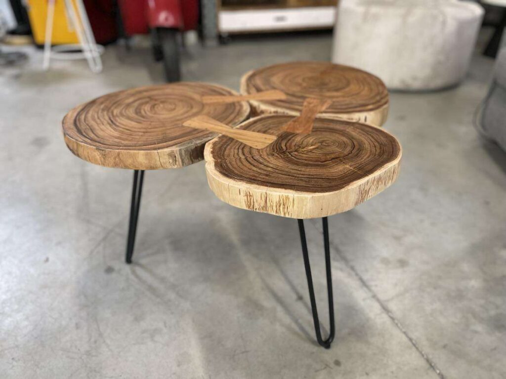 TABLE BASSE RONDINS DIAM.80CM - PIEDS MÉTAL NOIR