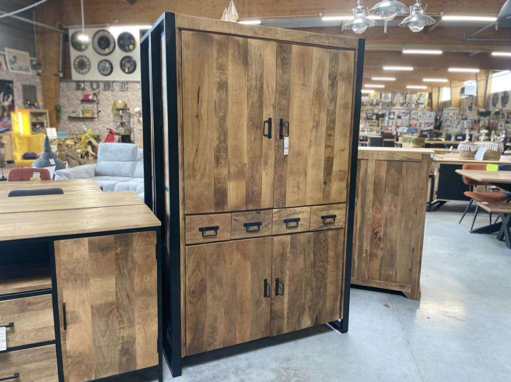 ARGENTIER 4 PORTES + 4 TIROIRS MANGUIER MASSIF