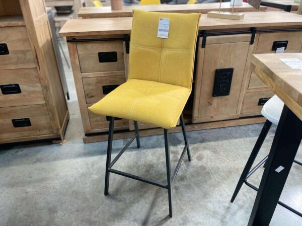 TABOURET DE BAR JAUNE HAUTEUR ASSISE 65CM ANNEXE MEUBLE & DECO