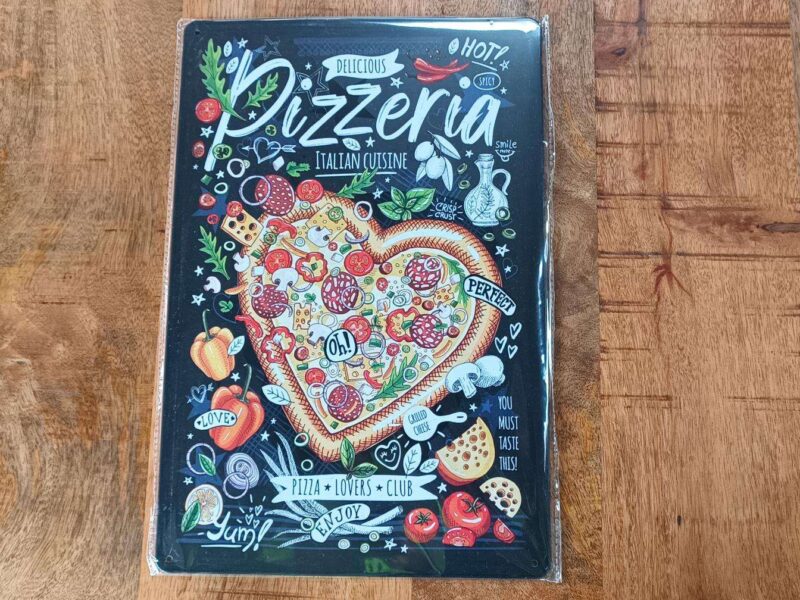 PLAQUE MÉTAL PIZZERIA 20X30CM
