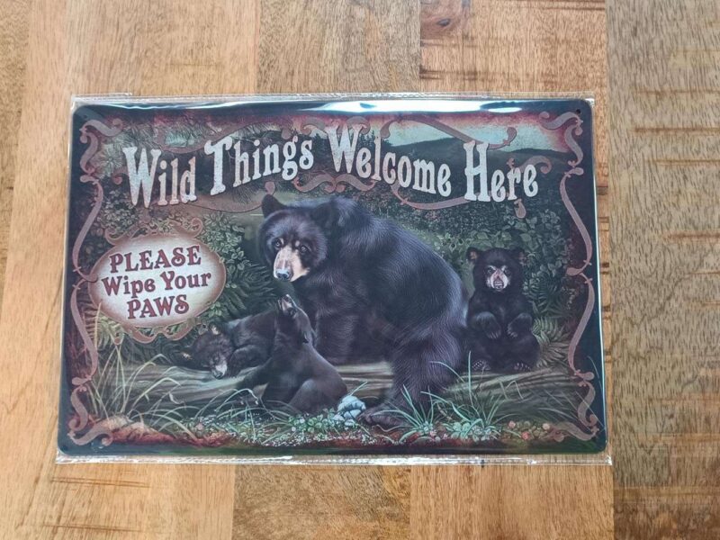 PLAQUE MÉTAL 20X30CM OURS