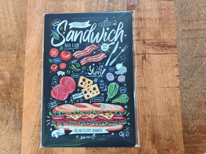 PLAQUE MÉTAL 20X30CM SANDWICH