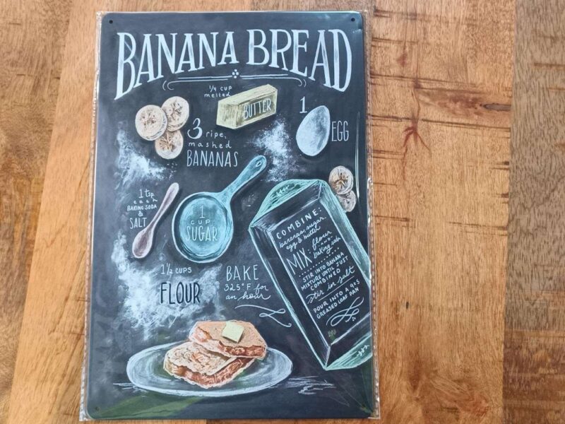 PLAQUE MÉTAL 20X30CM BANANA BREAD