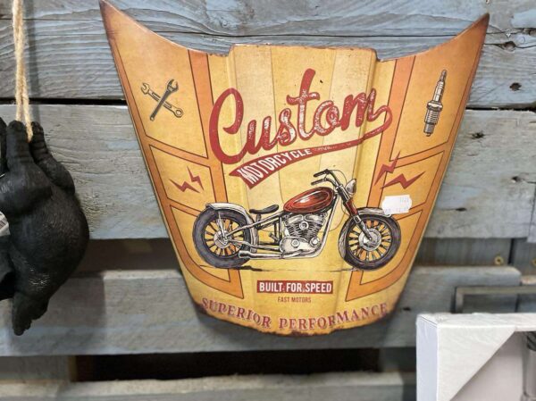 PLAQUE METAL CAPOT MOTORCYCLE ANNEXE MEUBLE & DECO