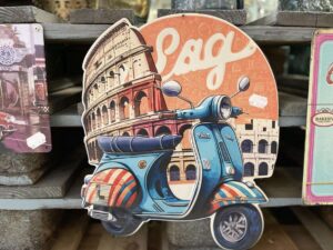 PLAQUE METAL VESPA ITALIE ANNEXE MEUBLE & DECO