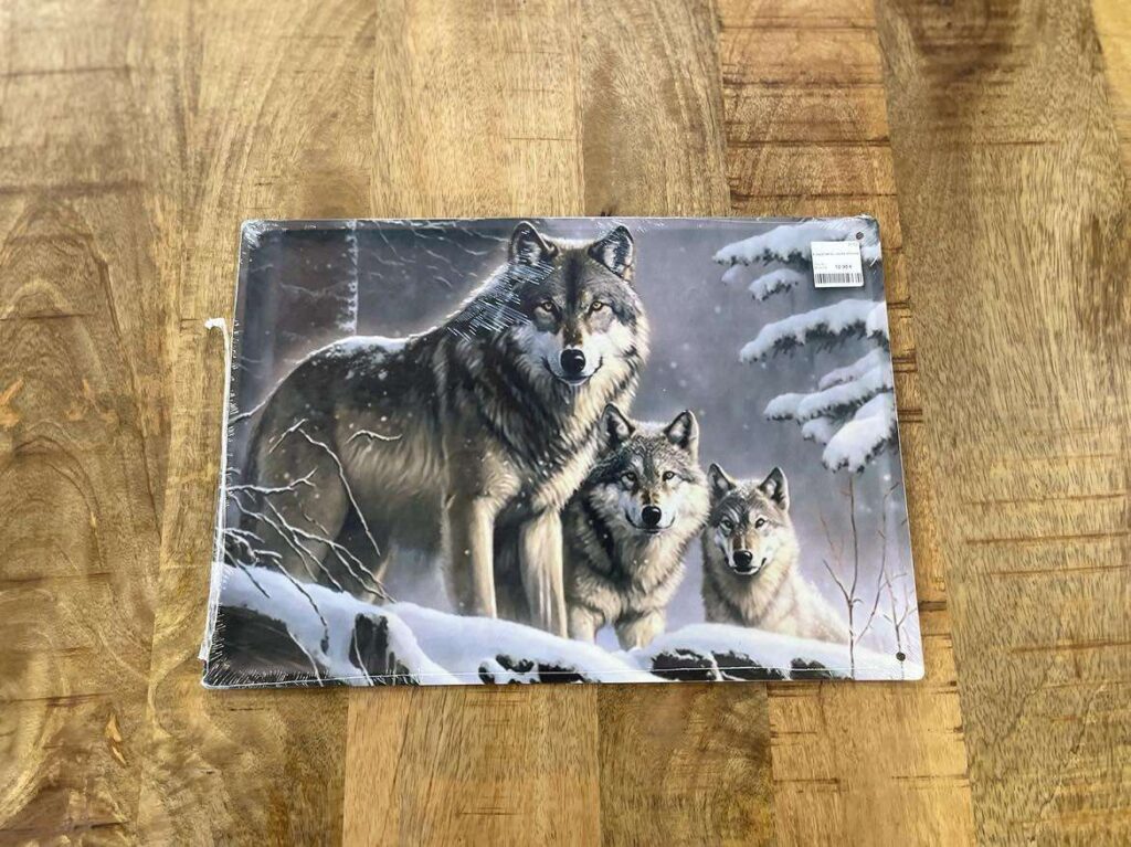 PLAQUE METAL LOUPS 30X40CM