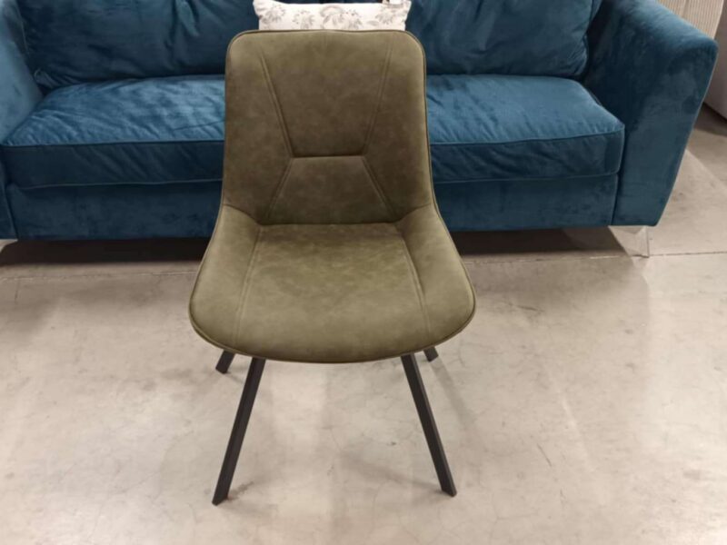 CHAISE MIAMI EN MICROFIBRE COLORIS COGNAC - MODELE EXPO