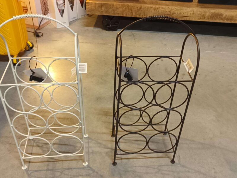 PORTE BOUTEILLES - 6 EN MÉTAL BLANC OU BRUN