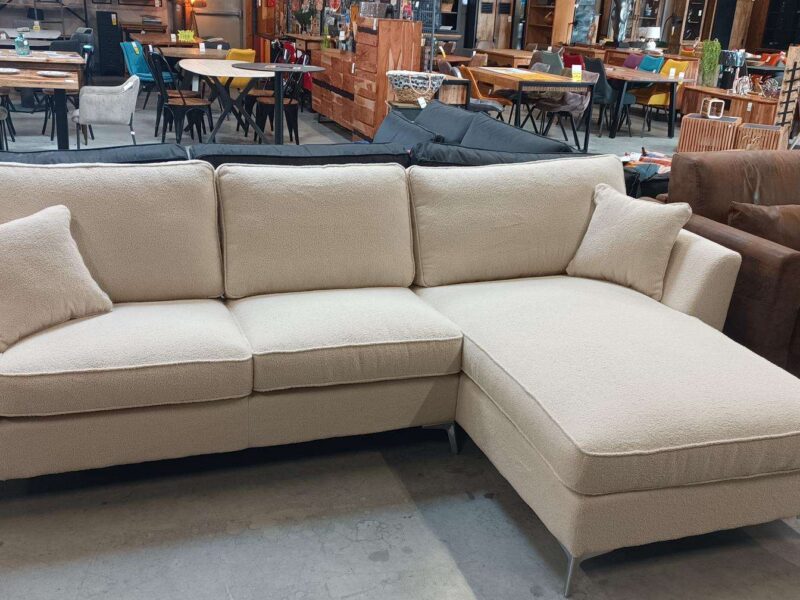 CANAPÉ BONITA ANGLE DROIT BOUCLETTE - NOW OR NEVER 02 - BEIGE