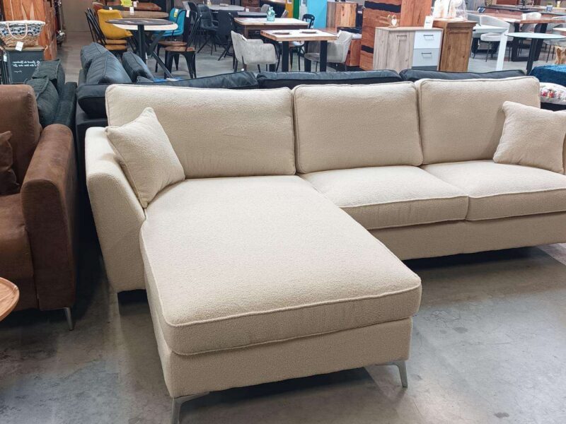 CANAPÉ BONITA ANGLE GAUCHE BOUCLETTE - NOW OR NEVER 02 - BEIGE