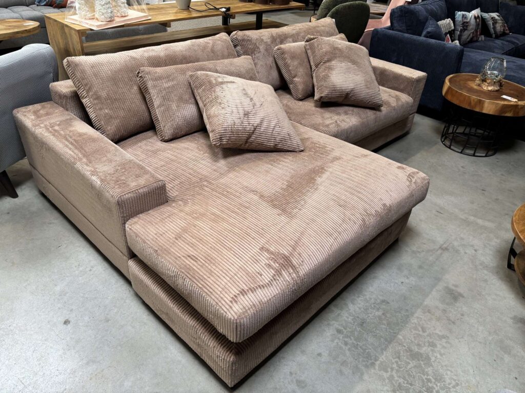 CANAPÉ D'ANGLE RÉVERSIBLE QUEBEC VELOURS CÔTELÉ LINCOLN 17 - SABLE