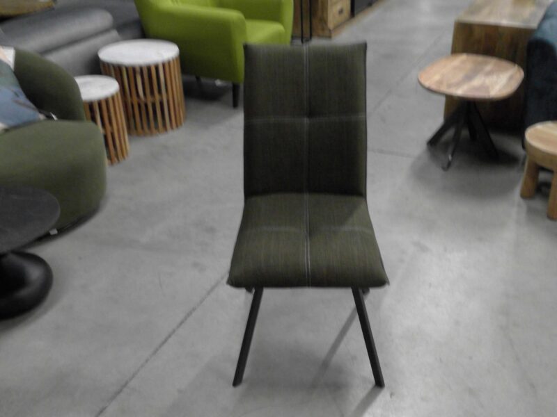 CHAISE 1760 TISSU VERT FORET PIEDS MÉTAL