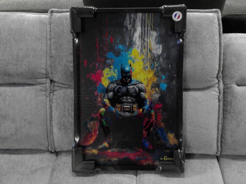 TABLEAU BATMAN SPLASH MULTICOLORE CADRE NOIR 40X60CM