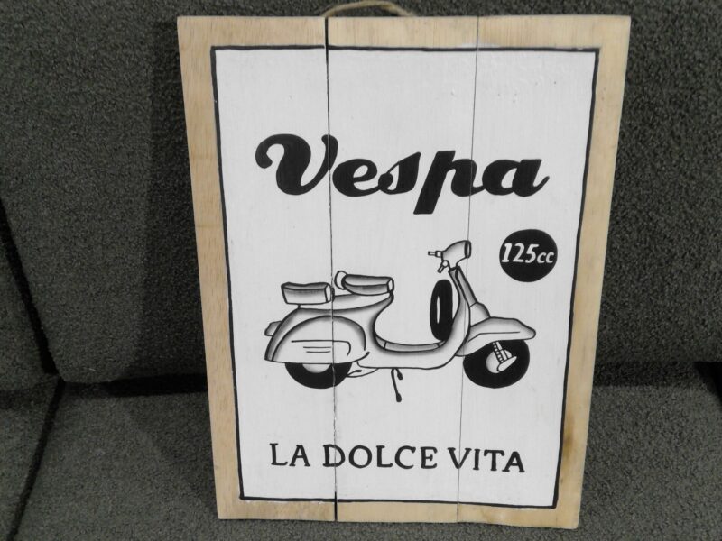 PANNEAU BOIS 30X40CM - VESPA