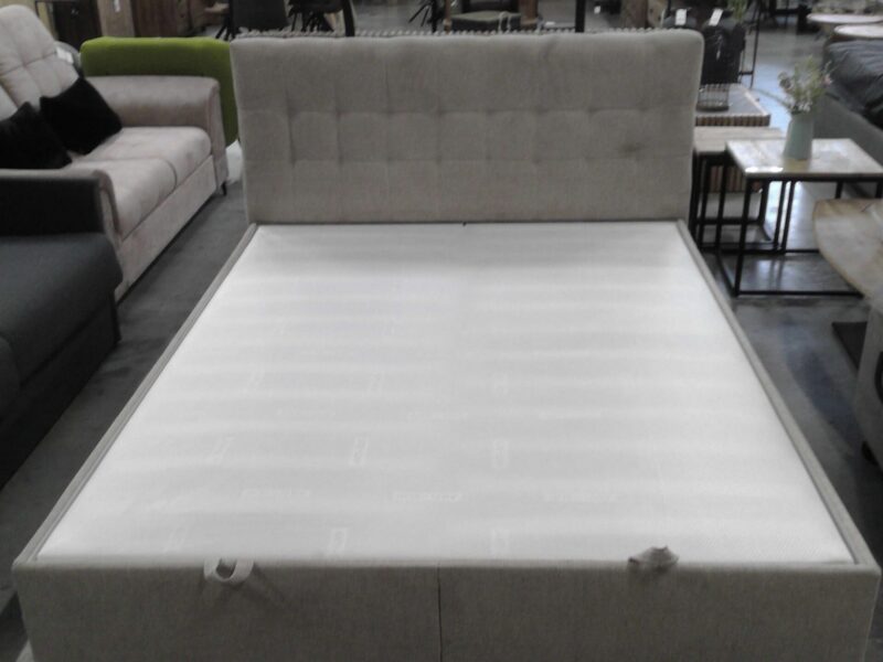 LIT COFFRE MUNA 160X200CM AVEC LAMPES  - ASTON 02 (BEIGE)