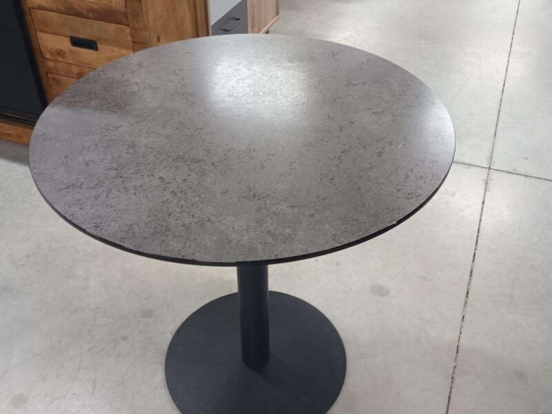TABLE RONDE DIAM. 80CM DESSUS VERRE TREMPÉ - DESTOCK EXPO