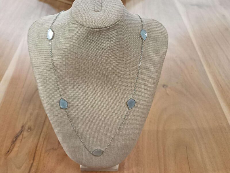 SAUTOIR ACIER INOXYDABLE NACRÉ ET NOIR