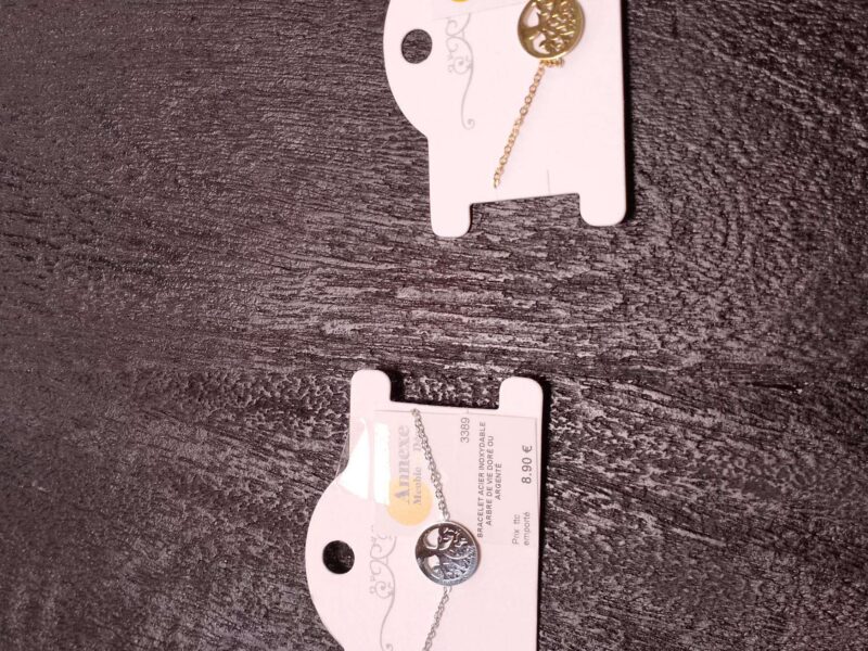 BRACELET ACIER INOXYDABLE ARBRE DE VIE DORÉ OU ARGENTÉ