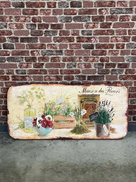 Plaque Metal Tgm Maison Des Fleurs 100x46cm Annexe Meuble And Deco 