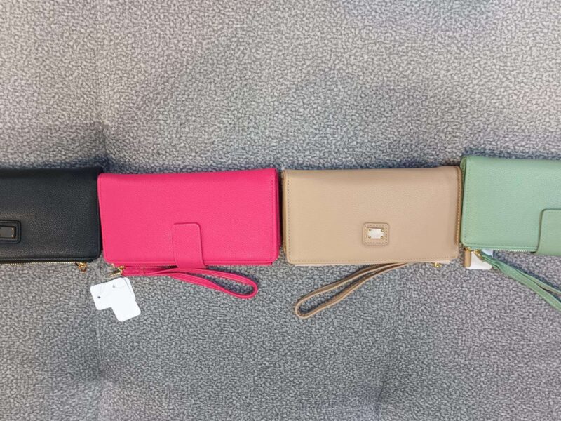 PORTE FEUILLE FEMME ROSE - VERT - TAUPE - NOIR