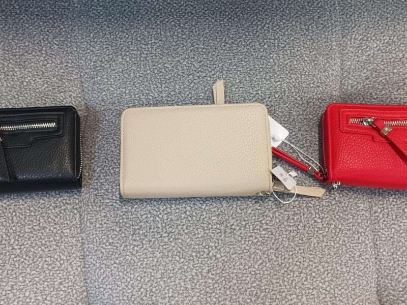 PORTE FEUILLE FEMME NOIR - TAUPE - ROUGE